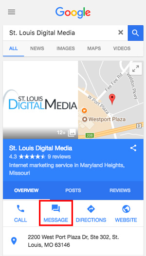 Google My Business Message Feature