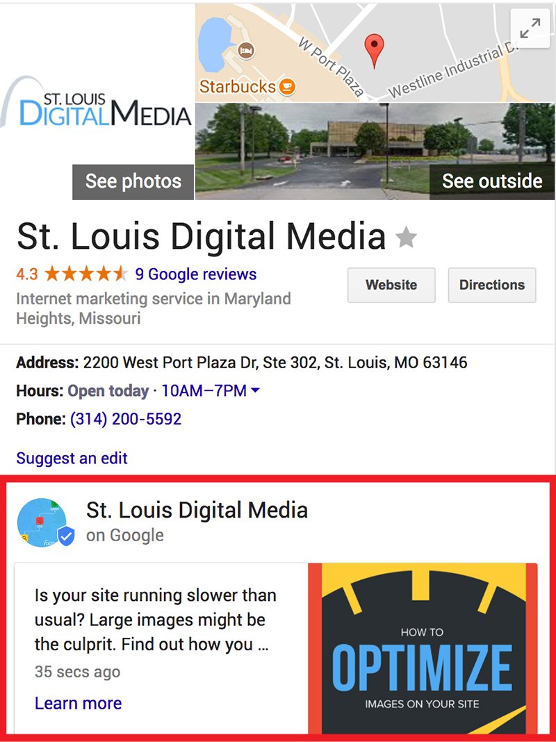 Google My Business Post Example