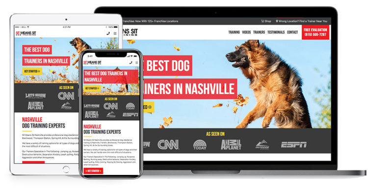 Sit Means Sit Dog Training Website by St. Louis Digital Media
